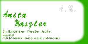 anita maszler business card